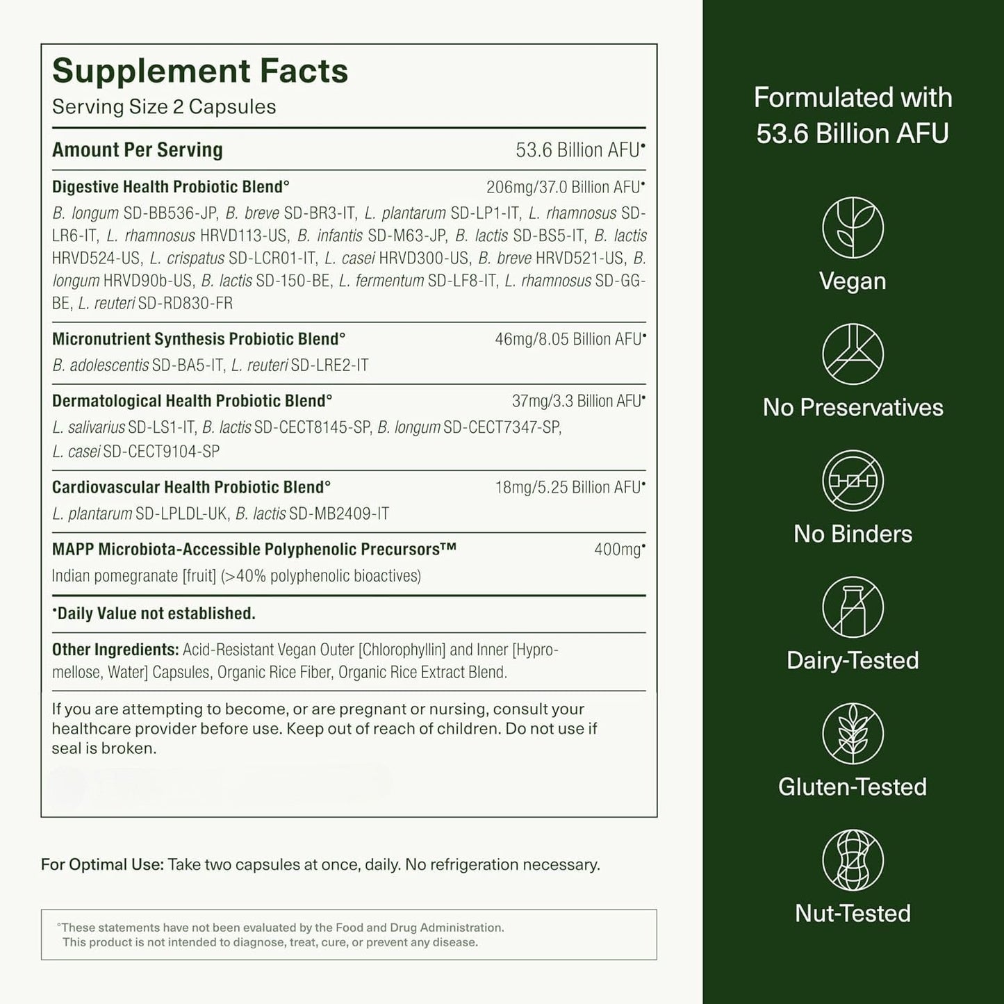DS-01 Daily Synbiotic Probiotic and Prebiotic Supplement with 24 Strains