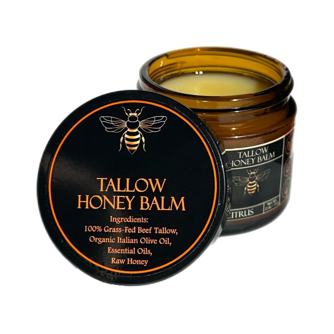 Organic Tallow Honey Balm with Grass-Fed Beef Tallow and Raw Honey