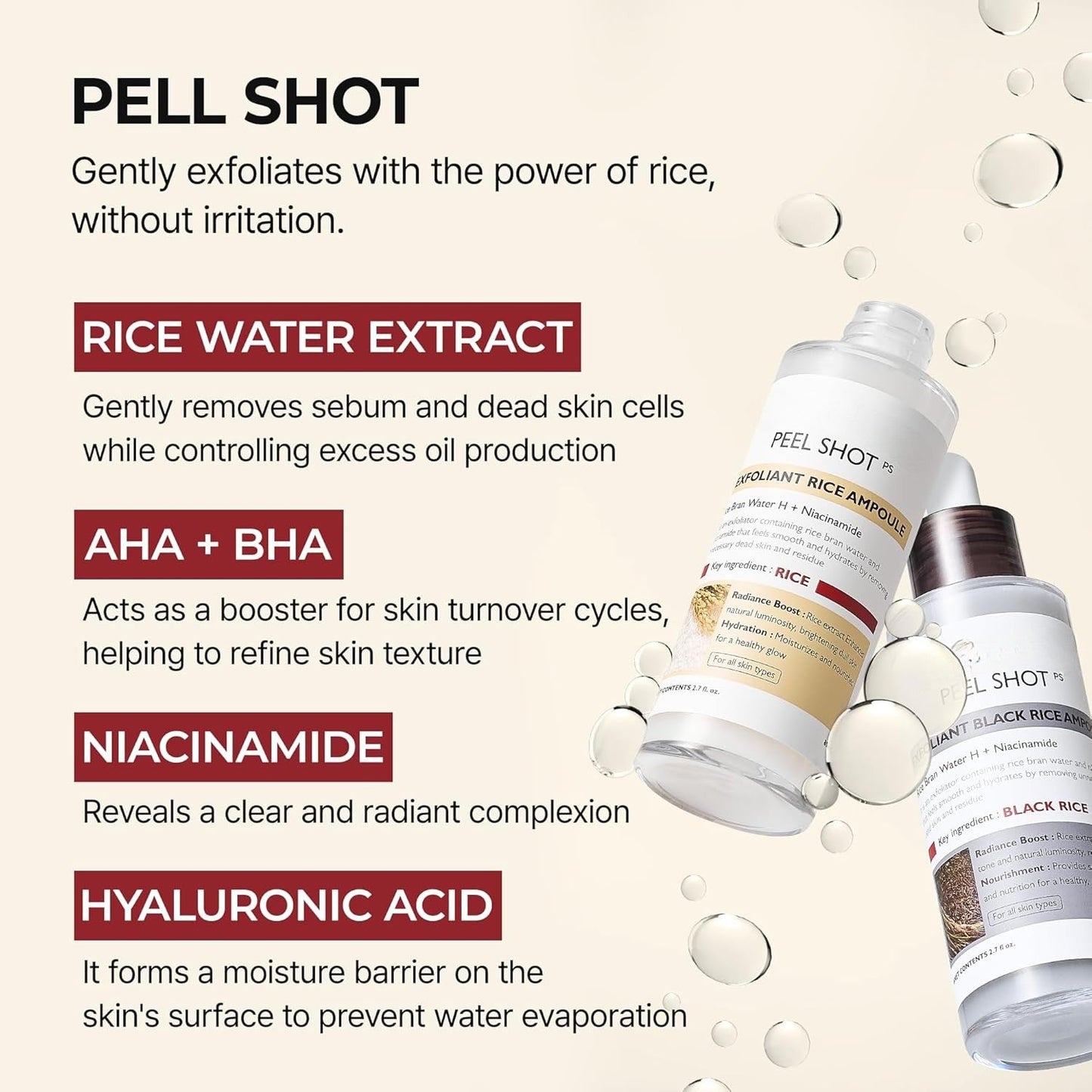 Rice Peel Exfoliating Ampoule Duo with White and Black Rice Extracts