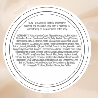 Firming Body Cream with Champagne, Caviar Extract and Gold Peptides