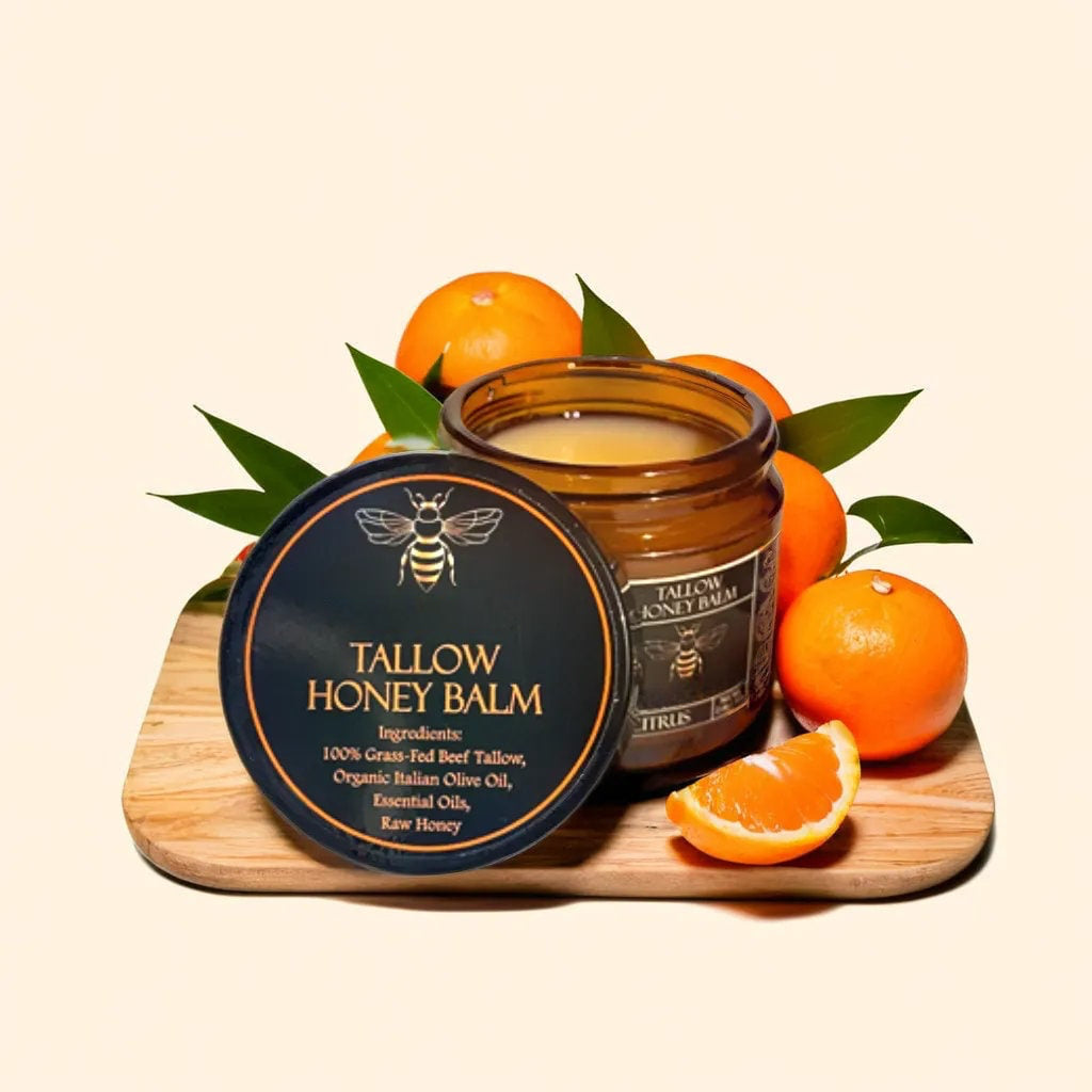 Organic Tallow Honey Balm with Grass-Fed Beef Tallow and Raw Honey
